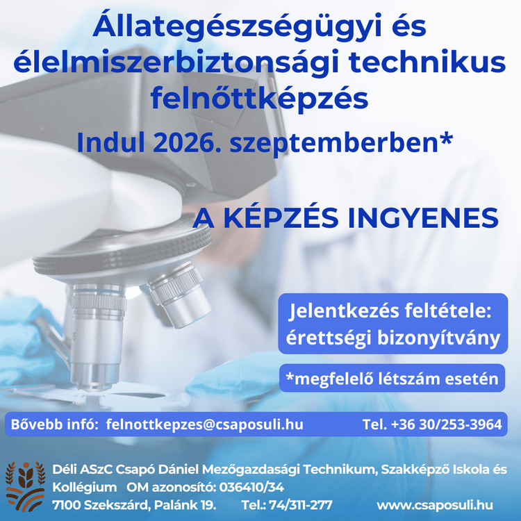 Állategészségügyi és élelmiszerbiztonsági technikus