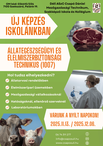 ÚJ KÉPZÉS ISKOLÁNKBAN A 2026/2027-ES TANÉVTŐL!