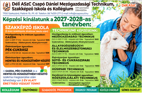 Képzési kínálatunk a 2027/2028-as tanévben