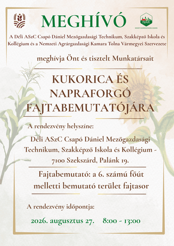 Meghívó Kukorica és napraforgó fajtabemutatóra